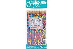 ROSEART Scribble Stuff Fashion Pencil Pack, Rainbow Swirl Edition, Unsharpened, Back To School Pencils, 12 Count