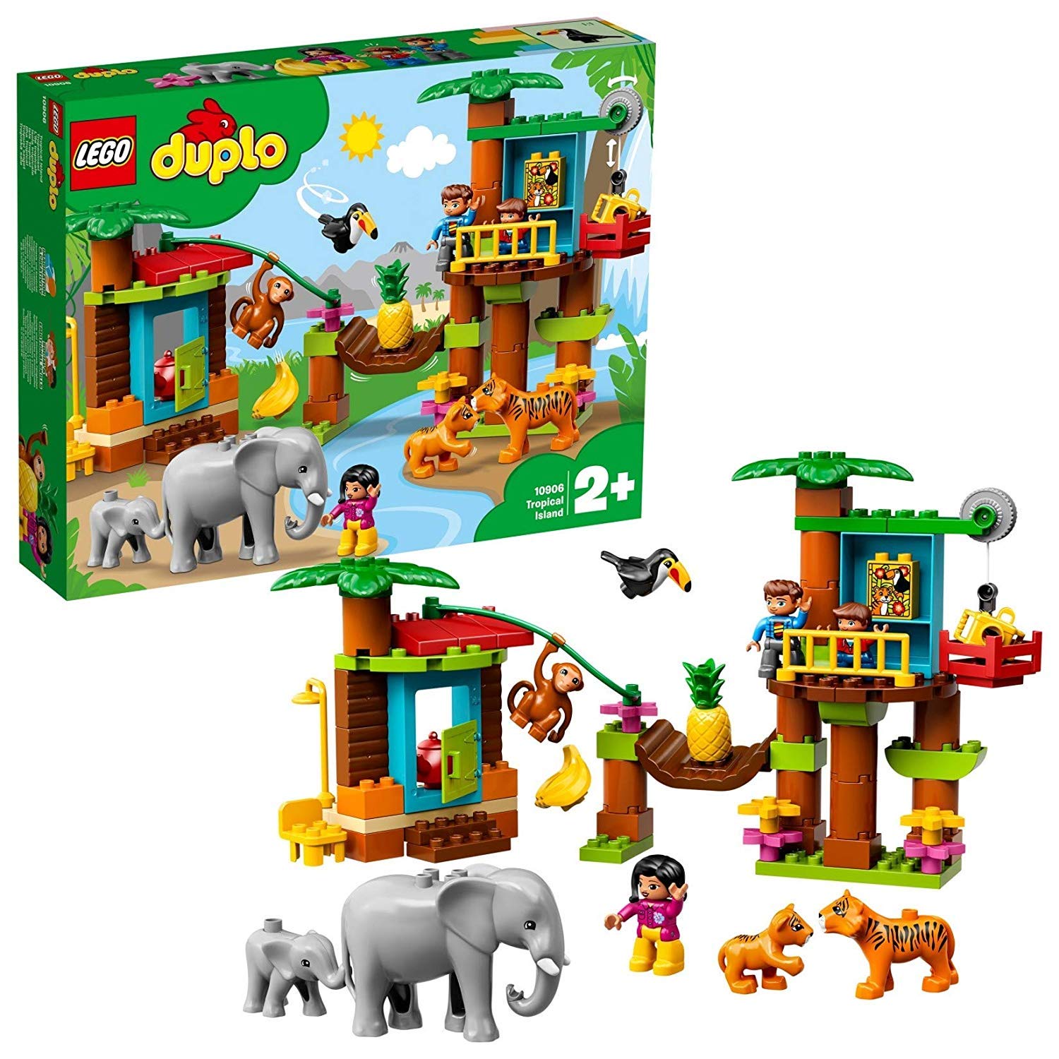 LEGO 10906 DUPLO Town Tropical Island Building Set Adventure Learning Toys, Gifts for Toddlers 2-5 Years Old with 6 Animal Figures