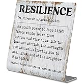 Resilience Inspirational Desk Sign Rustic Steel Plaque with Emotional Strength Quote, Healing Decor for Women, Therapists, Survivors, or Office Motivation Gift for Growth & Recovery XLK519