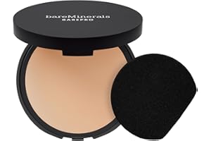 bareMinerals Barepro Skin-Perfecting Powder Foundation, Matte Pressed Powder Foundation Full Coverage with Plant-Based Squalene, Talc-Fee Pressed Powder Compact, Oil Control, Vegan