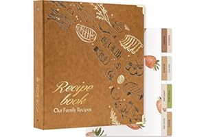 Recipe Binder 8.5"x11" 4 Ring Set: Full Recipe Book to Write in Your Own Recipes - Blank Recipe Binder Organizer with Plastic