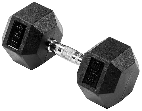 OLIXIS Rubber Hex Dumbbell, weights dumbbells set, weight set for home gym，Strength Training Equipment，45lb
