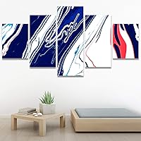 SIGNWIN 5 Panel Canvas Wall Art Abstract Closeup Digital Art Modern Artwork for Home Decorations Ready to Hang - 60