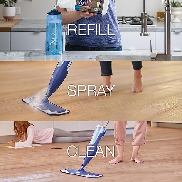 BONA HARDWOOD FLOOR CLEANER REFILL – 128 FL OZ – UNSCENTED – REFILL FOR BONA SPRAY MOPS AND SPRAY BOTTLES – RESIDUE-FREE FLOOR CLEANING SOLUTION FOR WOOD FLOORS