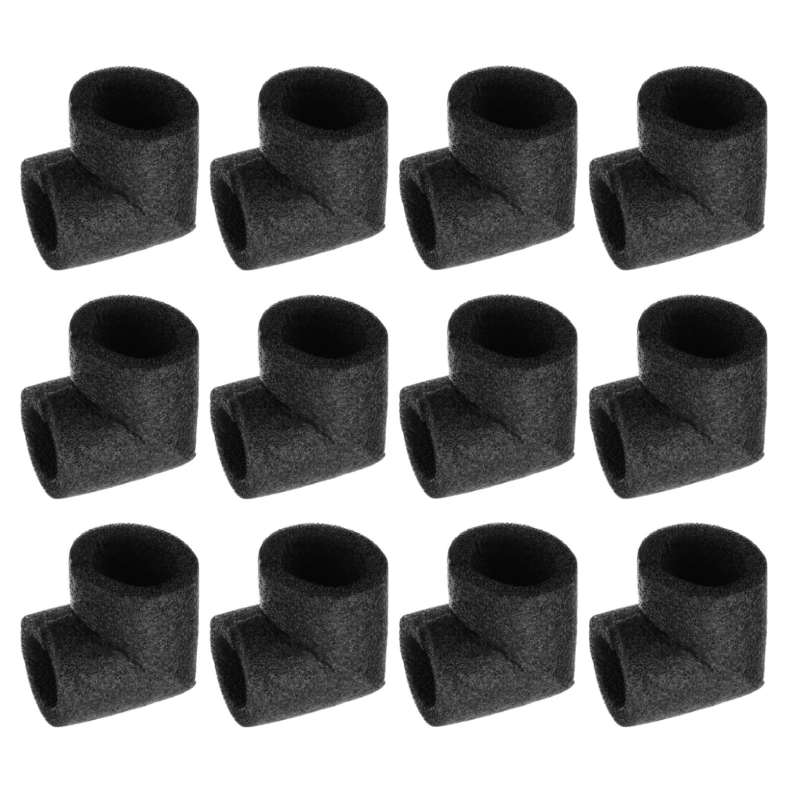 Rebower 12pcs Elbow Insulation Foam Tube Connector 40x60mm 3" Heat Preservation Elbow Foam Pipes [for Tubing Outdoor Water Pipe Protection] - Black