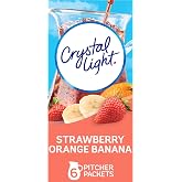 Crystal Light Strawberry Orange Banana Artificially Flavored Powdered Drink Mix, 72 ct Pack, 12 Canisters of 6 Pitcher Packets