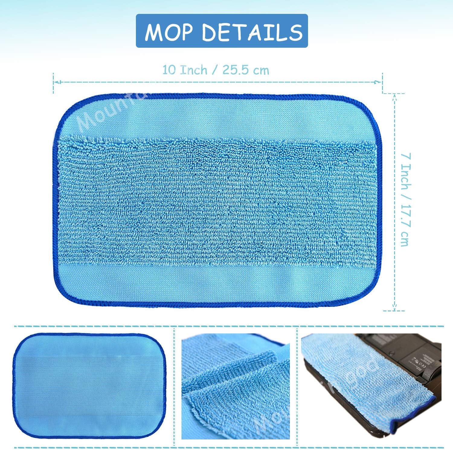 Replacement Parts Kit - Reservoir Pad 5 PCS Washable Mops 5 PCS Wick Caps for iRobot Braava 320 380 Mint 4200 5200 Mopping Robot - Vacuum Cleaner Replenishment Reservior Mop Wick Accessories -
