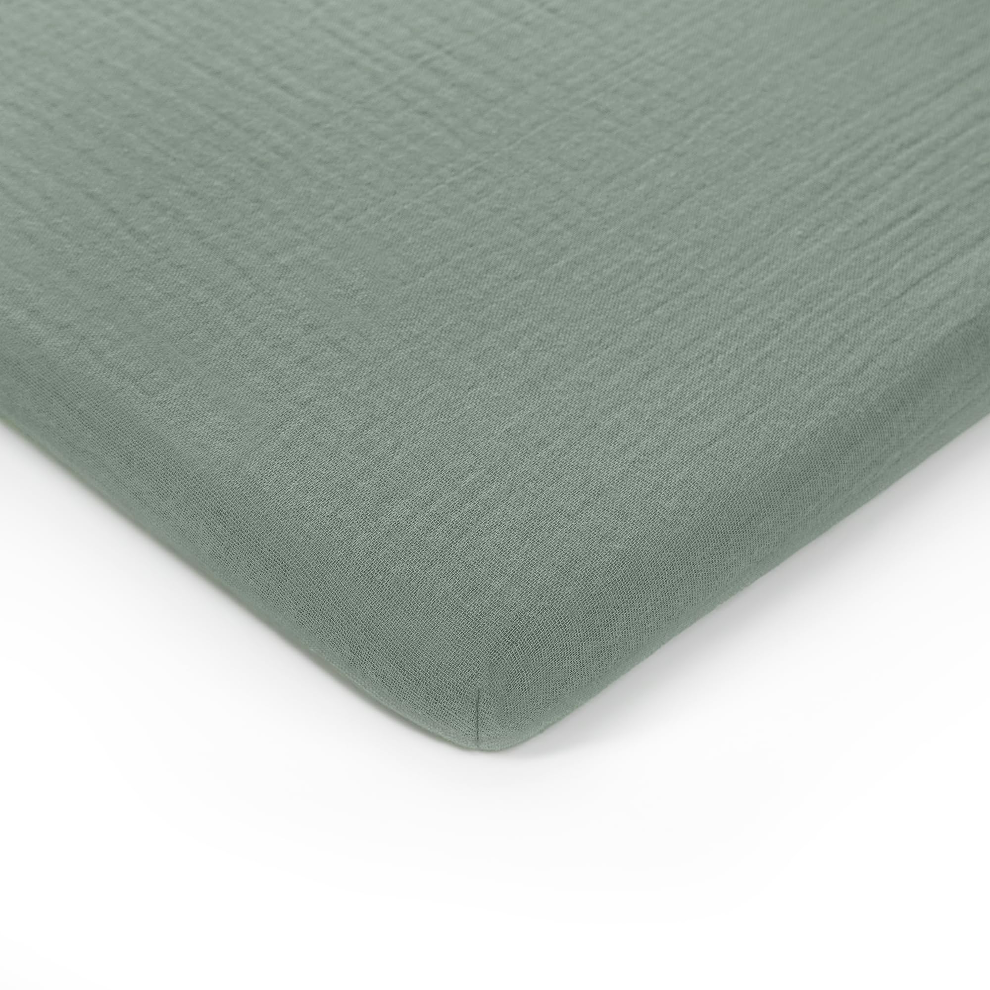 Comfy Cubs Muslin Baby Bassinet Sheet - 100% Soft Cotton Fabric, Breathable & Gentle for Infant’s Sensitive Skin - Universal Fit with Secure Elastic Edging, Gift-Ready Packaging - Fern — image 1