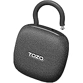 TOZO PE1 Portable Bluetooth Speakers with Adjustable Carabiner, Mini Bluetooth Wireless Shower Speaker with IPX8 Waterproof, 32H Playtime Punchy Bass Audio Speaker for Home, Outdoor and Travel, Black
