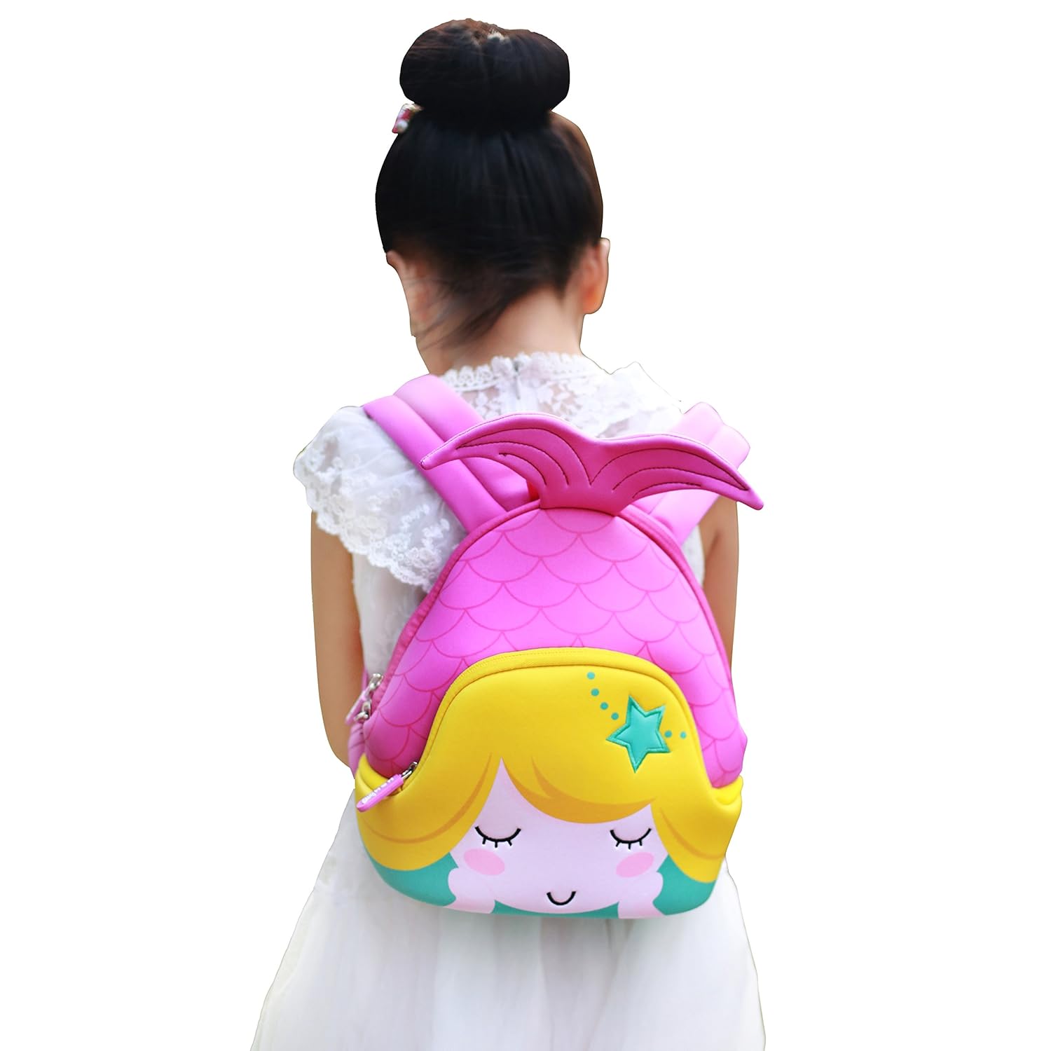 Nohoo Kids Mermaid Backpack 3D Cute Sea Cartoon School Girls twins Bags (3D-mermaid-purple)