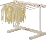 VonShef Pasta Drying Rack Collapsible Wooden Noodle Stand Beech Eight Arms view 1