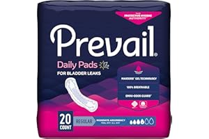 Prevail Incontinence Bladder Control Pads for Women, Moderate Absorbency, Regular Length, 180 Count (packaging may vary)