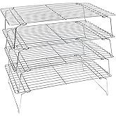 KITCHENATICS 4-Tier Stackable Cooling Racks for Baking, 100% Stainless Steel Wire Rack, Oven Safe Baking Rack, Oven Rack for 
