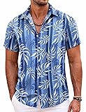 COOFANDY Hawaiian Shirt for Men Tropical Short