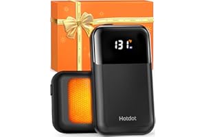 Hotdot Hand Warmers Rechargeable 2 Pack, 4 Heat Levels (104–131°F), Real-Time Temp & Battery Display, Electric Hand Warmers, Fast Heating, Fits in Gloves/Pocket, Gifts for Women & Men