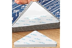FIPELL 2024 Newest 8 Pcs Rug Gripper, Reusable Carpet Tape Rug Tape for Hardwood Floors, Stops Curling and Bunching, Under Rug Non Slip Rug Pads Carpet Stickers, Rug Grips Rug Corners to Hold Rug Down