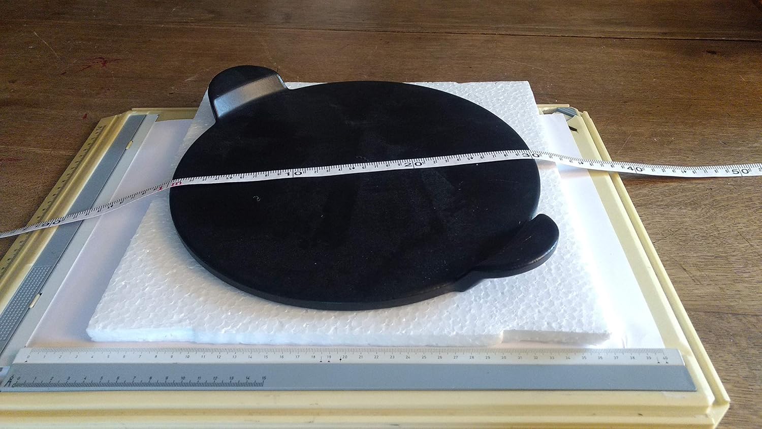 YNNI KAMADO TQAPPBL 30cm Thick High Temperature Pizza Stone Black with Handles, Heat Deflector, BBQ 30cm TQAPPBL - Image 4
