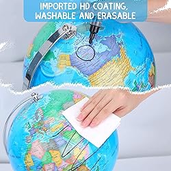 World Globe with Stainless steel Stand Rotating