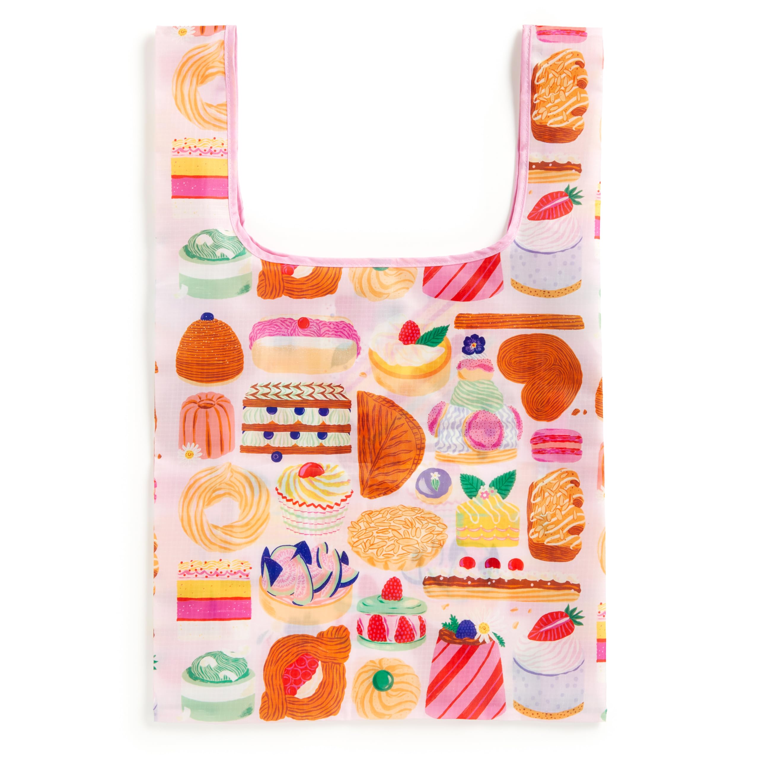 Galison Sweet Confections – Packable Nylon Reusable Tote Bag Eco Friendly Perfect For Groceries And Travel