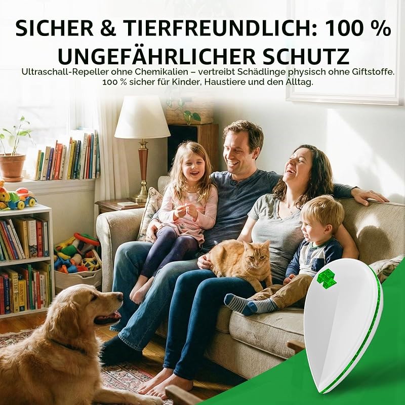Mückenschutz Ultraschall Schädlingsbekämpfer 6 Stück – Effektiver Mäuseschreck & Elektronisches Insektenschutzmittel mit 3 Modi gegen Mäuse, Ratten, Spinnen – Sicher für Kind & Haustier