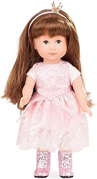 Götz 1713029 Just Like me - Prinzessin Chloe Puppe - 27 cm große Stehpuppe mit extra Langen braunen Haaren, blauen Schlafauge
