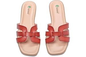 Ataiwee Women's Flat Slide Sandals - Fashionable Braided Elegant Cross Strap Flat Summer Sandals.