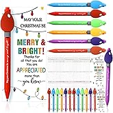 Sayglossy 48 Set Christmas Pen Bulk Christmas Appreciation Gifts Set for Employee Staff Coworker Xmas Bulb Inspirational Greeting Cards Thank You Gifts for Adults Nurse Office Volunteer