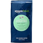 Amazon Fresh Organic Fair Trade Sumatra Whole Bean Coffee, Dark Roast, 12 Ounce