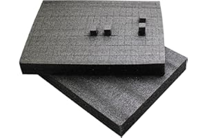 CAWLA Foam Inserts for Cases 16 x 12 x 2 Inch Pick and Pluck Foam Insert Fits for Board Game Pad Game Box Cases Storage Drawer Pad(2 Pcs)