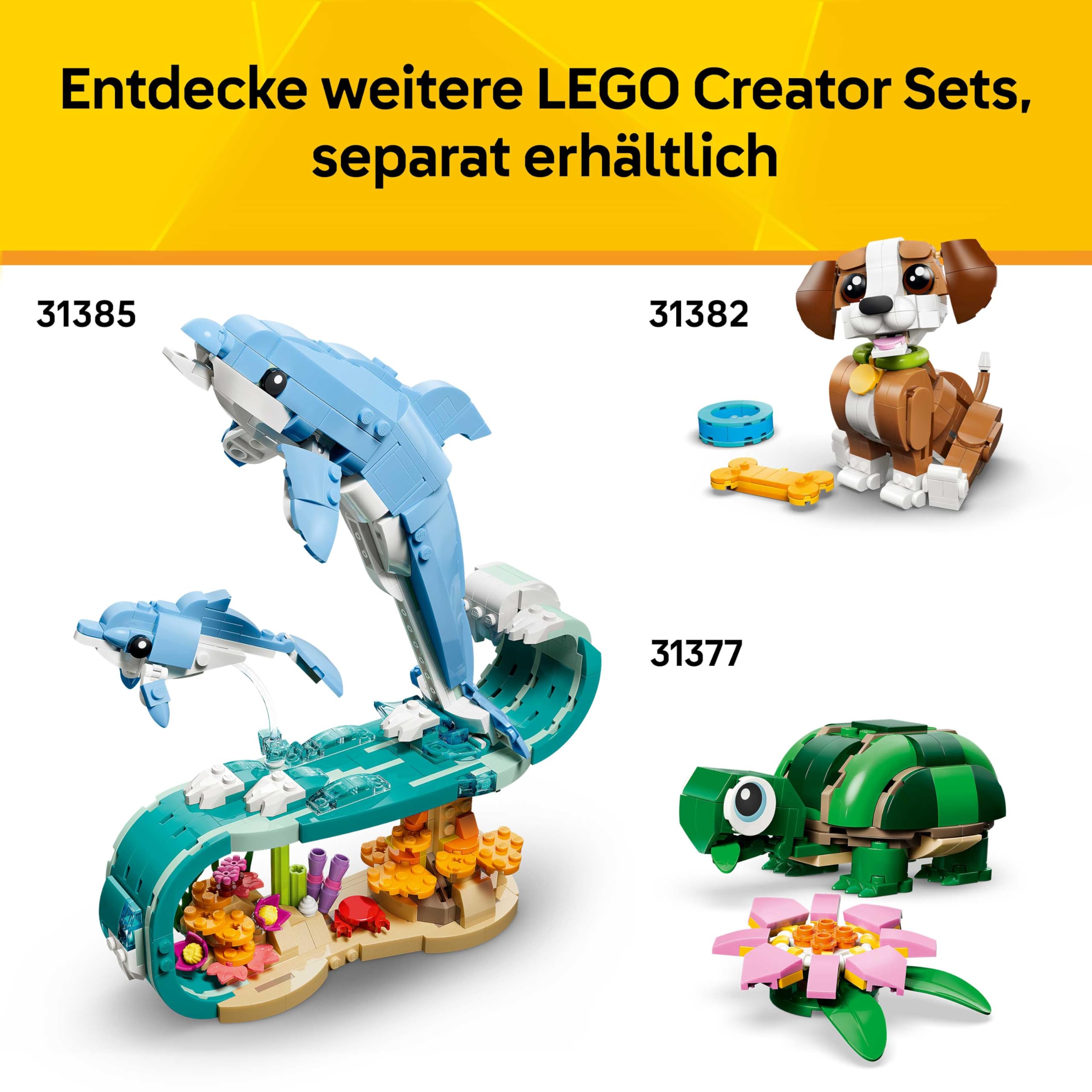 LEGO Creator 3-in-1-Set Niedlicher Hamster mit Blume - Kinderspielzeug mit Tierfigur - Hamster Konstruktionsspielzeug - Mint Spielzeug mit 3 Bauoptionen - Geschenk für Jungen und Mädchen - 31376 8