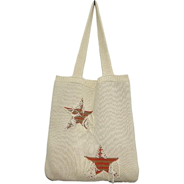 Amazon.com: Grunge Tote Bag Y2K Ripped Knit Hobo Bags Downtown