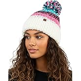 Funky Junque Cozy Winter Beanie for Women - Soft Warm Chunky Knit Pom Pom Ski Hat