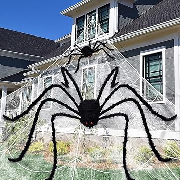 Unomor Toile D Araignee Geante Phosphorescente Pour Halloween Decoration D Exterieur Decoration De Jardin Halloween Decor De Jardin 60 X 19 M Amazon Fr Cuisine Maison