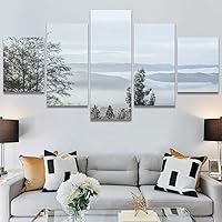 SIGNWIN 5 Panel Canvas Wall Art Modern Art Dramatic Forest Multicolor Photography Romantics Scenic for Home Decorations Ready to Hang - 60