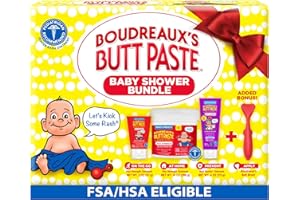 BOUDREAUX'S BUTT PASTE Boudreaux’s Butt Paste Baby Shower Bundle with 3 Newborn Essentials – Zinc Oxide Diaper Rash Cream (14 Oz Jar & 2 Oz Tube), Preventative Ointment (4 Oz Tube) and Silicone Applicator