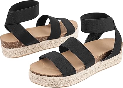 stretch strap platform espadrille sandals