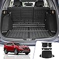 Rongtaod Cargo Mat Compatible with 2017-2022 Honda CRV Trunk Mat Cargo Liner Trunk Liner TPE All Weather Seat Back Cover Protector 2021 CR-V Accessories (Trunk Mats+Backrest Mats)