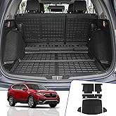 Rongtaod Cargo Mat Compatible with 2017-2022 Honda CRV Trunk Mat Cargo Liner Trunk Liner TPE All Weather Seat Back Cover Protector 2021 CR-V Accessories (Trunk Mats+Backrest Mats)