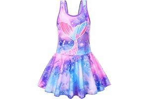 RuuYiicoco Girls One Piece Unicorn Swimsuit Mermaid Swimwear Rainbow Bathing Suit