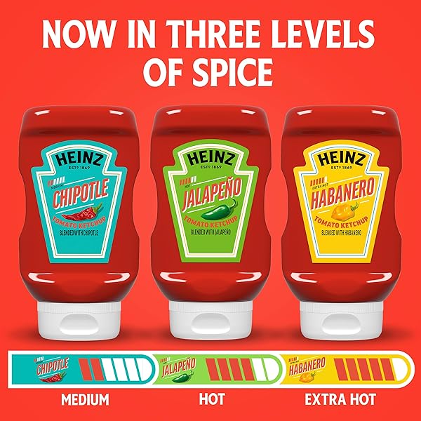 HEINZ TOMATO KETCHUP BLENDED WITH CHIPOTLE, 14 OZ SQUEEZE BOTTLE