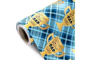 WRAPAHOLIC Father's Day Wrapping Paper - Mini Roll - 17 Inch X 33 Feet - You Are the Best Dad in the World Design for Party, Holiday