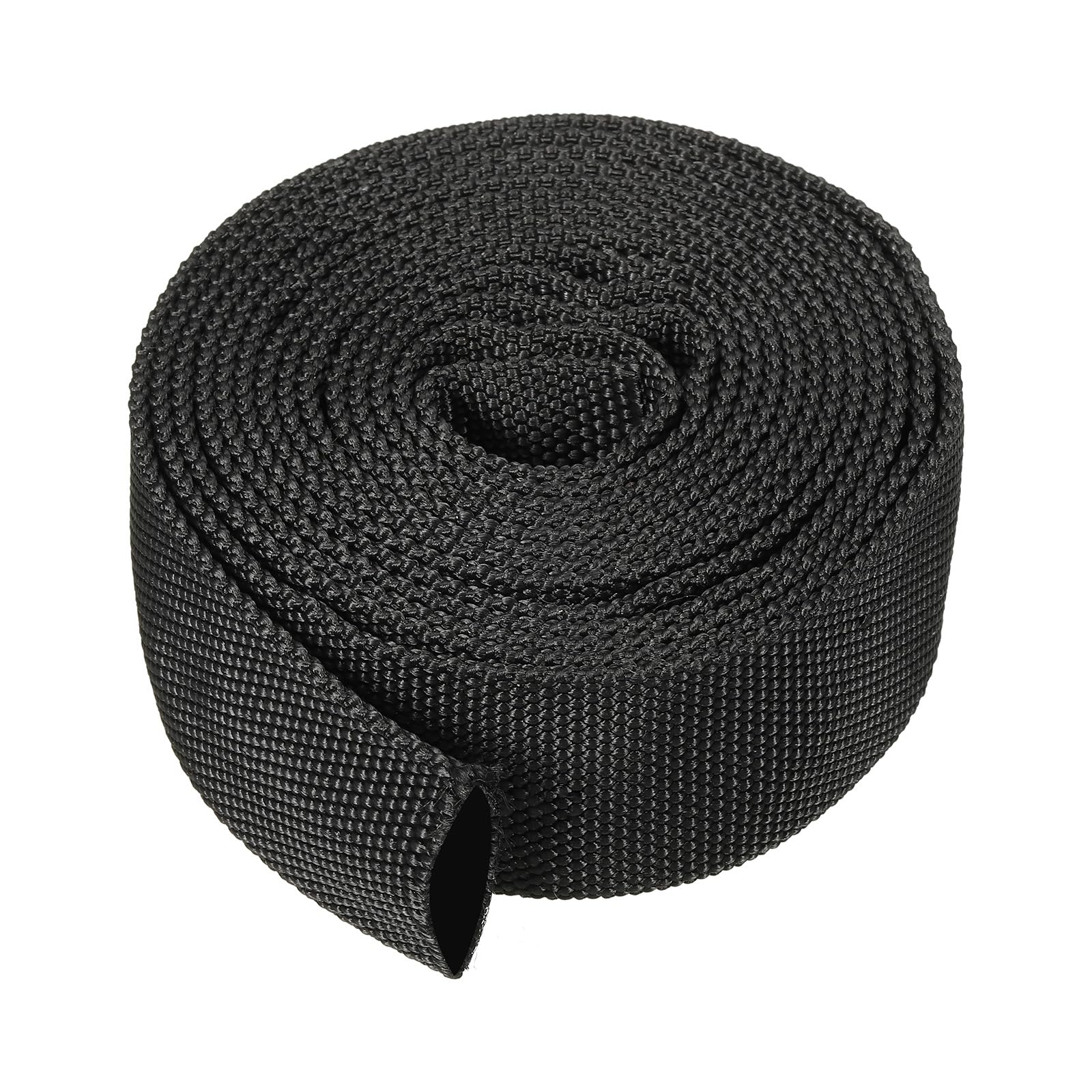 PATIKIL 0.9" Dia 10FT Nylon Protective Hose Sleeve, Cable Cover Sheath Protection for Welding Tig Torch Hydraulic Hose, Black