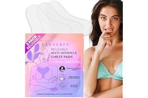 Cleverfy Silicone Chest Anti Wrinkle Patches for Décolleté - 3-Pack of T-Shape Reusable Wrinkle Pads