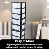 Neat. 7-Drawer Plastic Storage Unit See-Through Drawers Black/Clear 140cm view 4