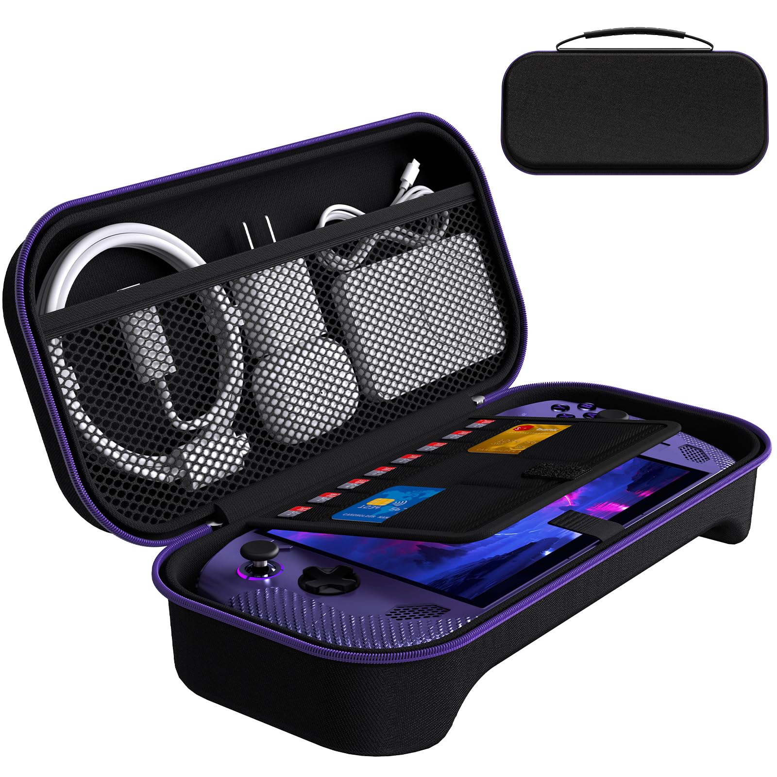 Photo 1 of ivoler Carrying Case for lenovo legion go S 2025, Portable Hard Shell Pouch Travel Bag Built-in Gaming Charger Dock Storage, Holds 8 MicroSD and 2 Credit Sized Cards -Black