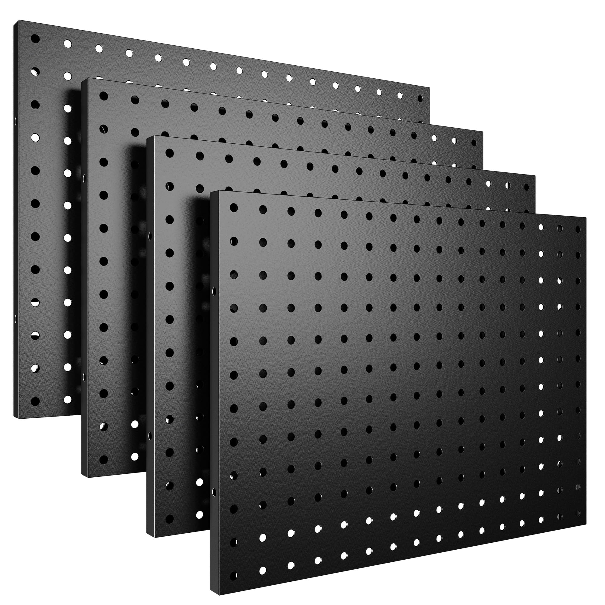 Photo 1 of Spampur Peg Board, 4 Pack Metal Pegboard Panels Black Pegboards Wall Organizer, Tools Pegboard Storage System for Workbench, Garage Tool Storage, Office Organization, Wall Home, Craft Room