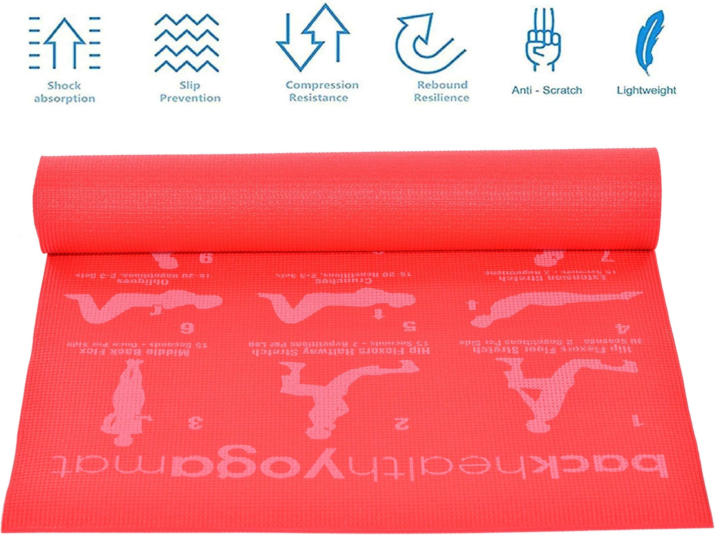 Egab 6mm Thick Yoga and Exercise Mat with Carrying Bag
