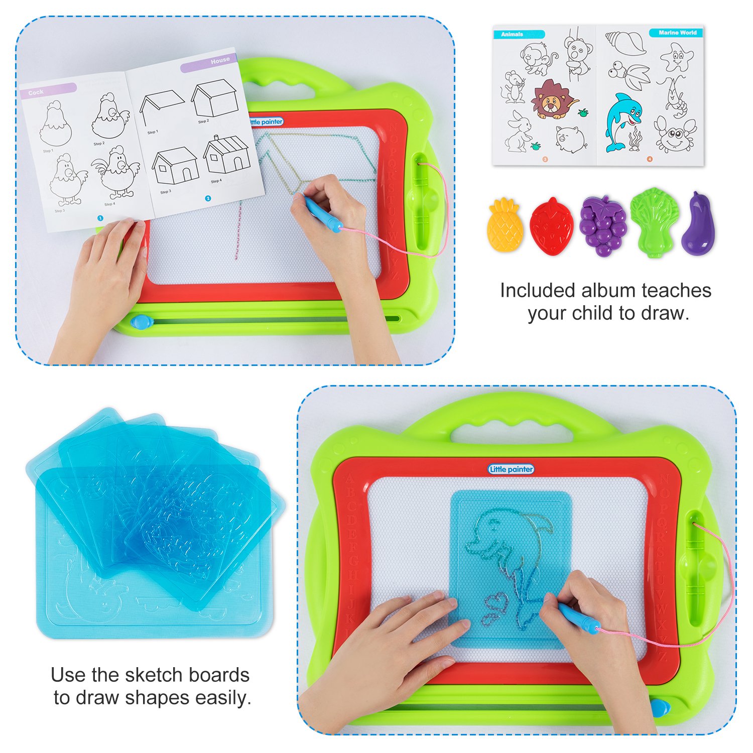 TONOR Magna Doodle Magnetic Drawing Board 13X17â Kid Erasable Writing Sketch Pad | eBay