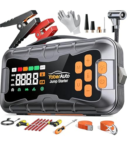 JUMP　STARTER Amazon.com: CTWJO Jump Starter with Air Compressor, 3000A Portable