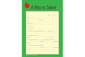 SHAPES ETC. 50 Sheets Note to School – Notes to Parents 5x7in Notes to School Student Pickup Information Parent Communication with Office/Teachers Parent Tools Memo Pad Made in USA